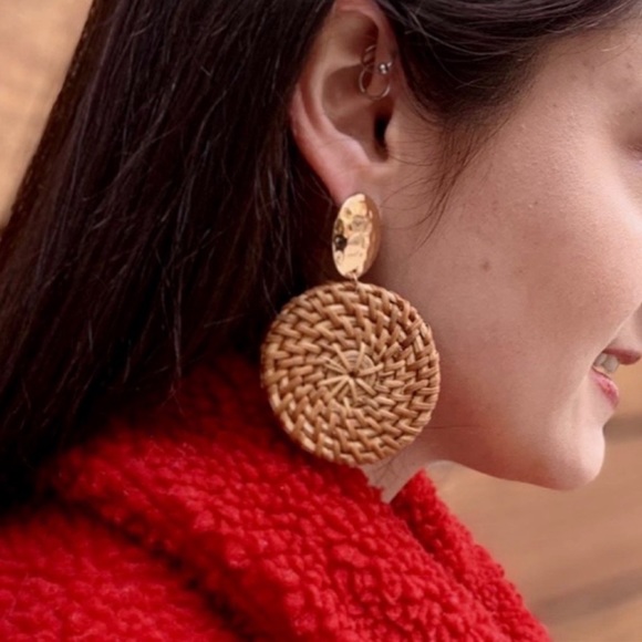 Amrita Singh Rattan Drop Earrings - Picture 1 of 7